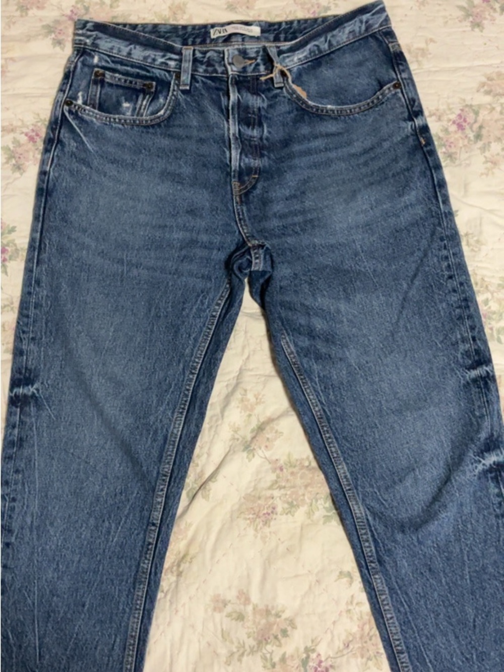 Zara Men's Medium Blue Straight Jeans
